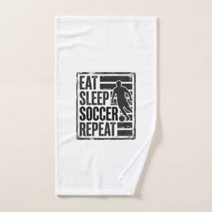 Eat Sleep Soccer Repeat Vintage Player Shirt Desig Hand Towel