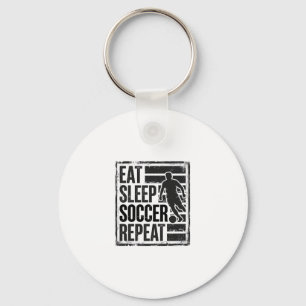 Eat Sleep Soccer Repeat Vintage Player Shirt Desig Key Ring