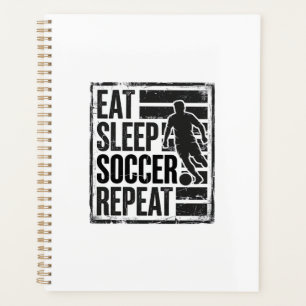 Eat Sleep Soccer Repeat Vintage Player Shirt Desig Planner