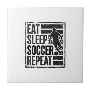 Eat Sleep Soccer Repeat Vintage Player Shirt Desig Tile