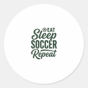 Eat Sleep Soccer Repeat Vintage Shirt Design_1 Classic Round Sticker