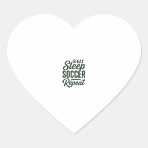 Eat Sleep Soccer Repeat Vintage Shirt Design_1 Heart Sticker