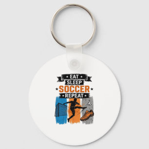Eat Sleep Soccer Repeat Vintage Soccer Player Shir Key Ring