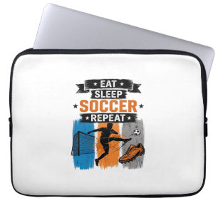 Eat Sleep Soccer Repeat Vintage Soccer Player Shir Laptop Sleeve