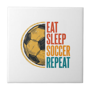 Eat Sleep Soccer Repeat Vintage Soccer Shirt Desig Tile