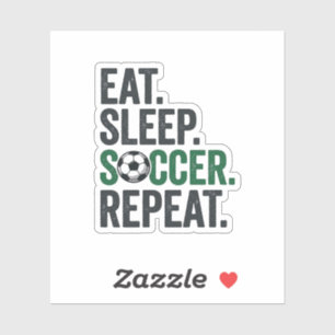 Eat Sleep Soccer Repeat Vintage T-Shirt Design_1