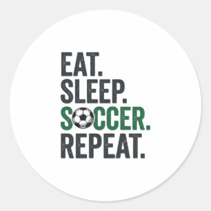 Eat Sleep Soccer Repeat Vintage T-Shirt Design_1 Classic Round Sticker