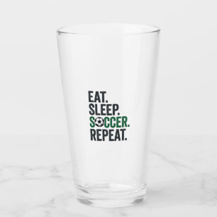 Eat Sleep Soccer Repeat Vintage T-Shirt Design_1 Glass