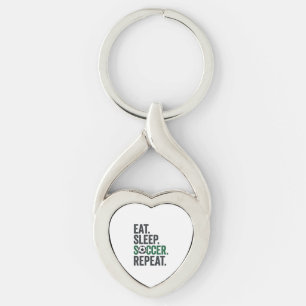 Eat Sleep Soccer Repeat Vintage T-Shirt Design_1 Key Ring