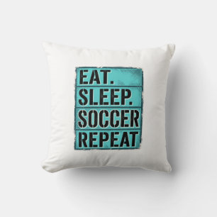 Eat Sleep Soccer Repeat Vintage Typography Shirt ( Cushion