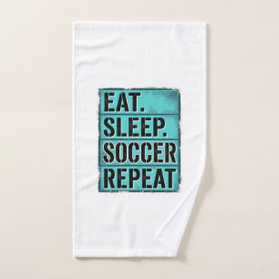 Eat Sleep Soccer Repeat Vintage Typography Shirt ( Hand Towel