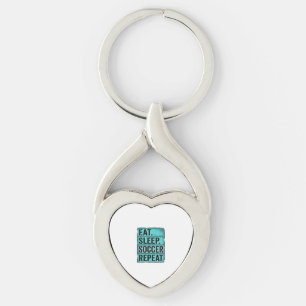 Eat Sleep Soccer Repeat Vintage Typography Shirt ( Key Ring