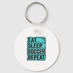 Eat Sleep Soccer Repeat Vintage Typography Shirt ( Key Ring