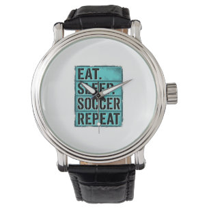 Eat Sleep Soccer Repeat Vintage Typography Shirt ( Watch