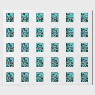 Eat Sleep Soccer Repeat Vintage Typography Shirt ( Wrapping Paper
