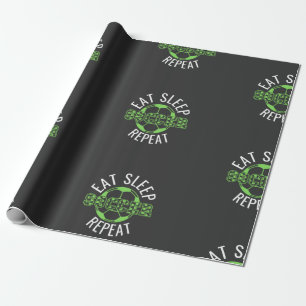 eat sleep soccer repeat wrapping paper