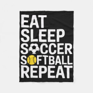Eat Sleep Soccer Softll Repeat Soccer Players Fan Fleece Blanket