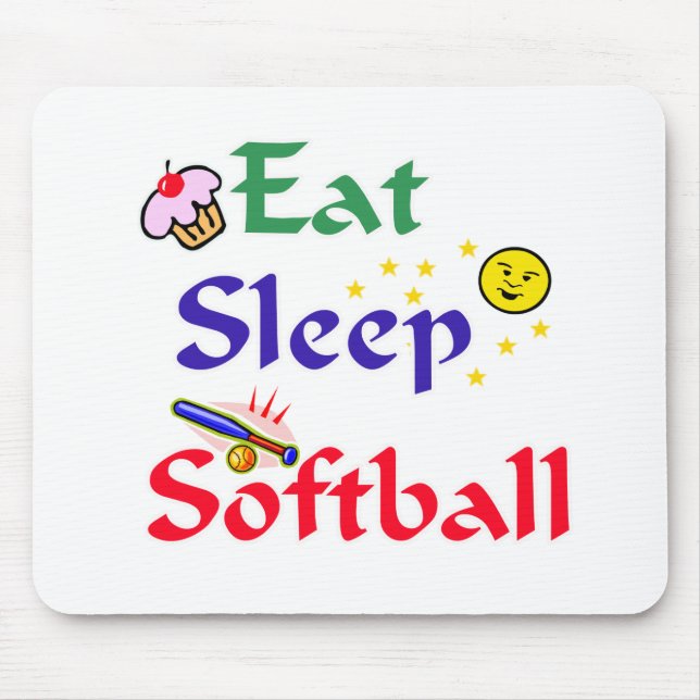 Eat Sleep Softball Mouse Mat (Front)