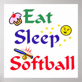 Eat Sleep Softball Poster