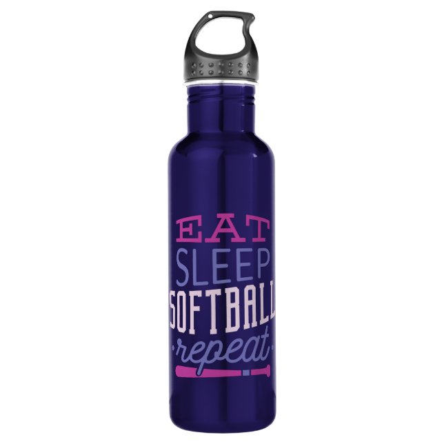 Eat Sleep SoftBall Repeat 710 Ml Water Bottle (Front)