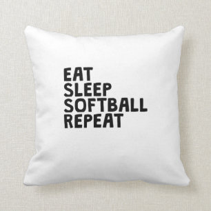 Eat Sleep Softball Repeat Cushion