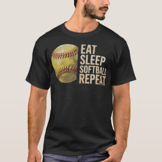 Eat Sleep Softball Repeat Funny Softball T-Shirt
