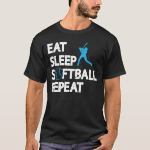 Eat Sleep Softball Repeat Softball Game Softball P T-Shirt