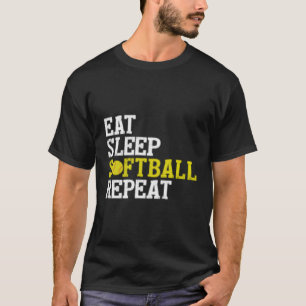 Eat Sleep Softball Repeat T-Shirt