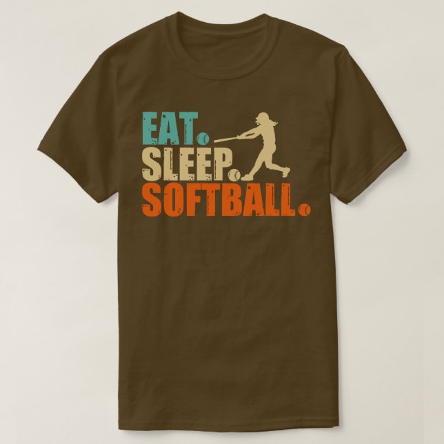 Eat Sleep Softball  T-Shirt (Design Front)