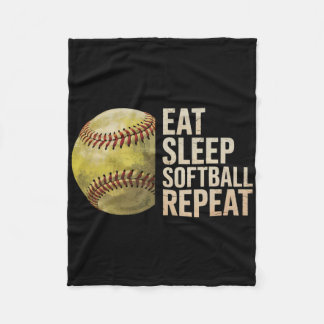 Eat Sleep Softll Repeat Funny Softll Player Men Wo Fleece Blanket