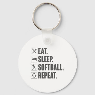 Eat Sleep Softll Repeat - Softll Gift For Girl Fun Key Ring