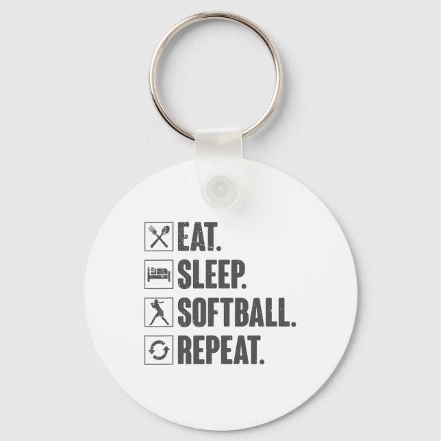 Eat Sleep Softll Repeat - Softll Gift For Girl Fun Key Ring (Front)
