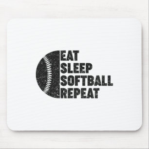 Eat Sleep Softll Repeat Teens Girls Boys Kids Men Mouse Mat