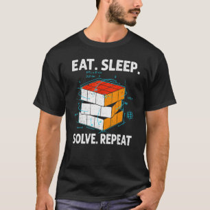 Eat Sleep Solve Repeat Math Speed Cubing Genie Cub T-Shirt