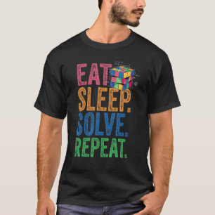Eat Sleep Solve Repeat Math Speed Cubing Genie Cub T-Shirt