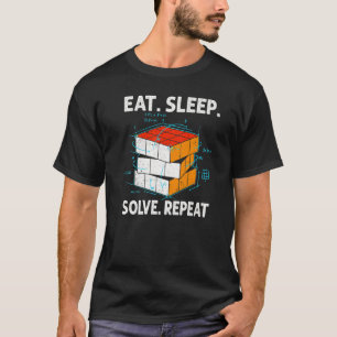 Eat Sleep Solve Repeat Math Speed Cubing Genie Cub T-Shirt