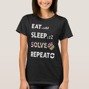Eat Sleep Solve Repeat Math Speed Cubing Genie Cub T-Shirt