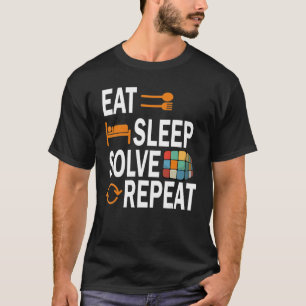 Eat Sleep Solve Repeat Math Speed Cubing Genie Cub T-Shirt