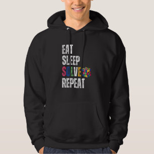 Eat sleep solve repeat Math Speed Cubing Puzzle lo Hoodie