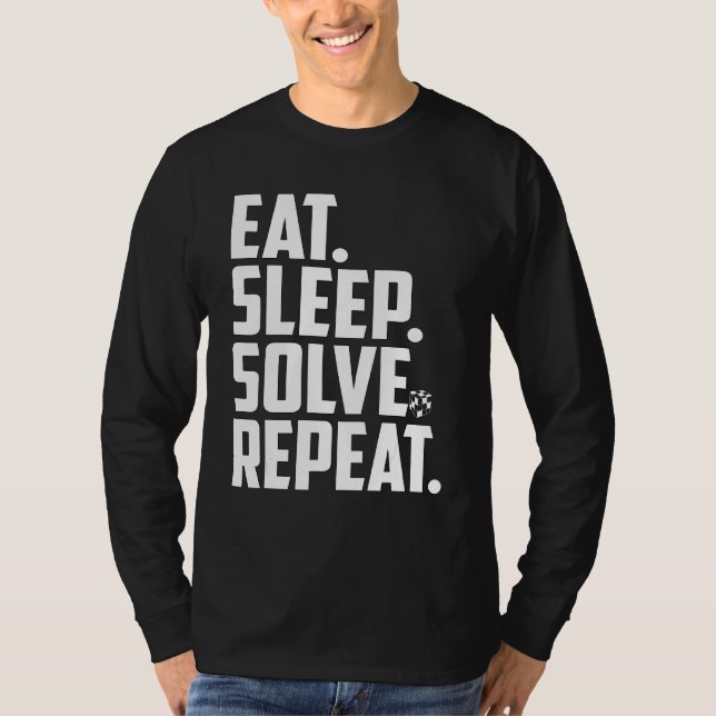 Eat Sleep Solve Repeat Speed Cubing Cuber Cube T-Shirt (Front)