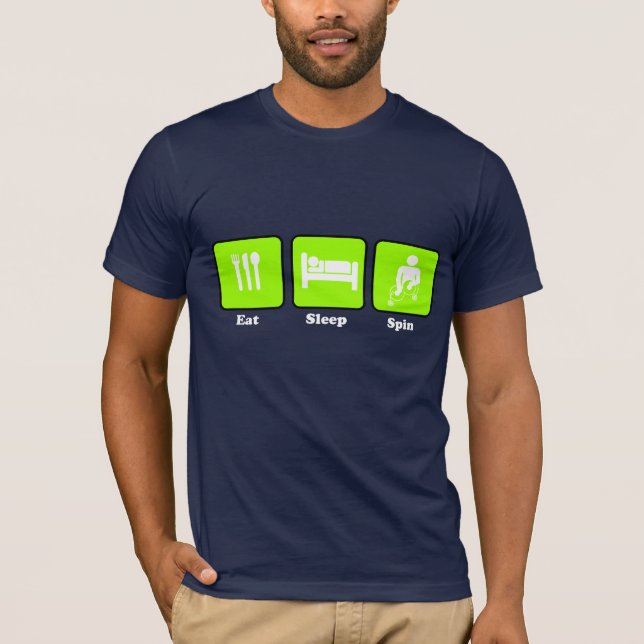 Eat, Sleep , Spin (Lime) T-Shirt (Front)