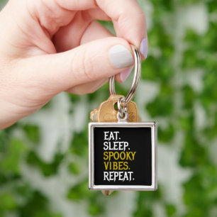 Eat Sleep Spooky Vibes Repeat - Halloween 2022 Key Ring