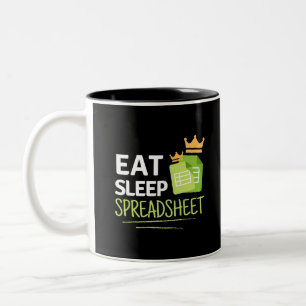 Eat Sleep Spreadsheet Two-Tone Coffee Mug