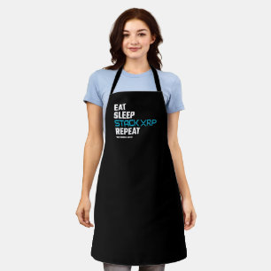 Eat Sleep Stack Funny XRP Crypto Quote Meme Apron