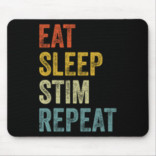 Eat Sleep Stim Repeat Funny Autism Awareness Kids Mouse Mat