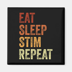 Eat Sleep Stim Repeat Funny Autism Awareness  Magnet