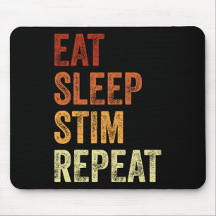 Eat Sleep Stim Repeat Funny Autism Awareness Mouse Mat