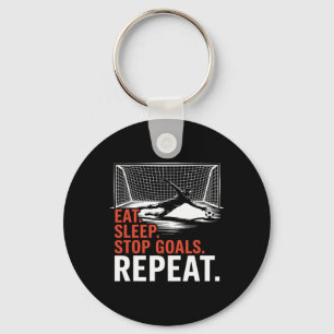 Eat Sleep Stop Goal Repeat, Coach Team And Goal Ke Key Ring