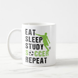 Eat Sleep Study Soccer Repeat Boy Soccer Player Coffee Mug