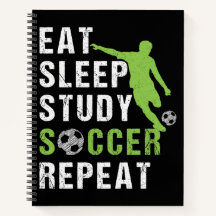 Eat Sleep Study Soccer Repeat Boy Soccer Player